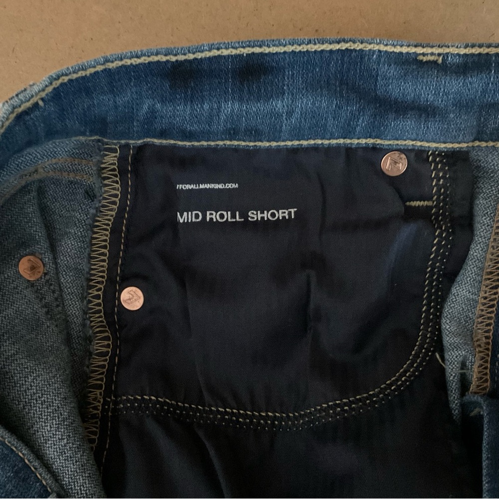 7 For All Mankind Roll Cuff Jeans Shorts 27 - Picture 10 of 11